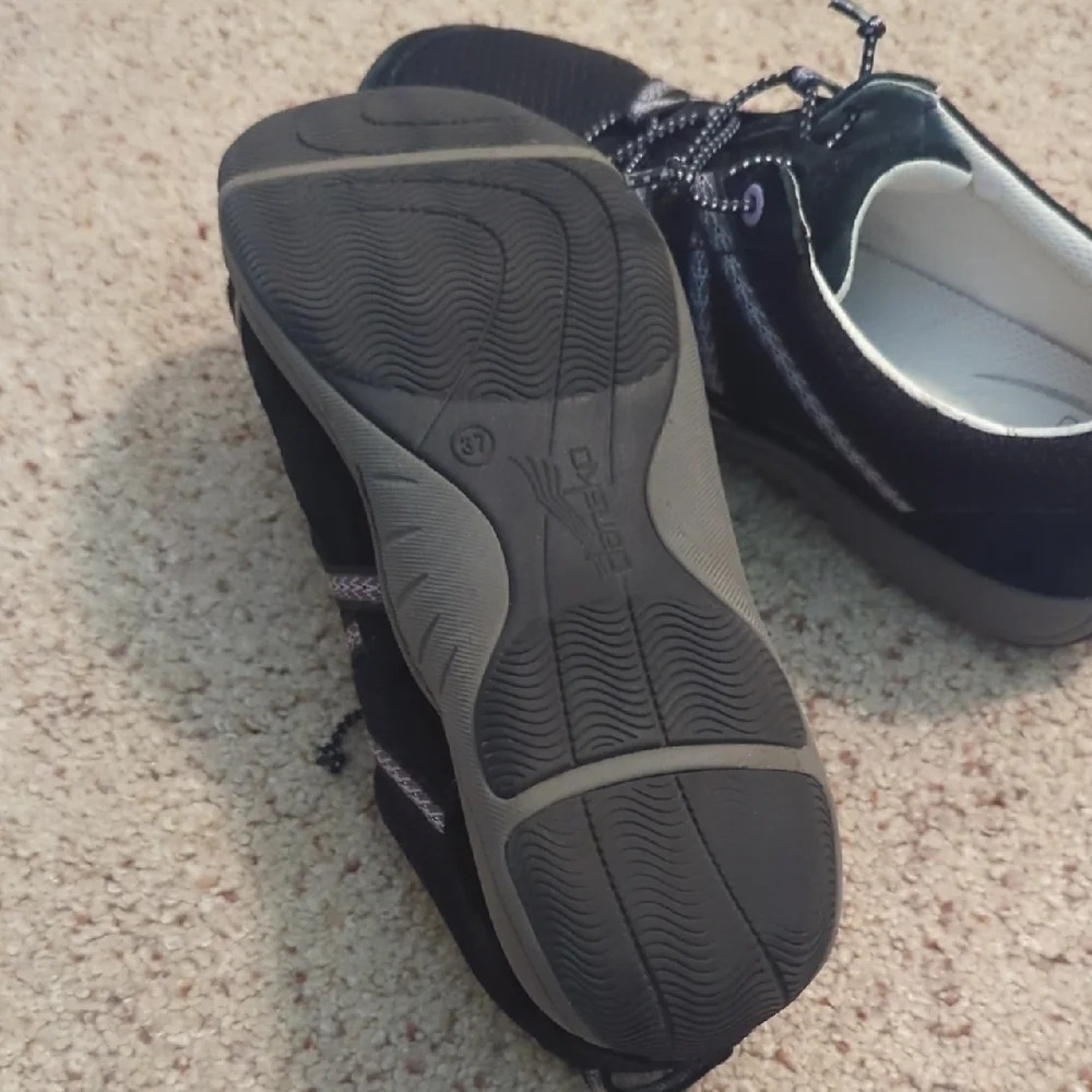 Size 37 Dansko Black and White Athletic Shoes HIKING SLIP ONS Gorp core